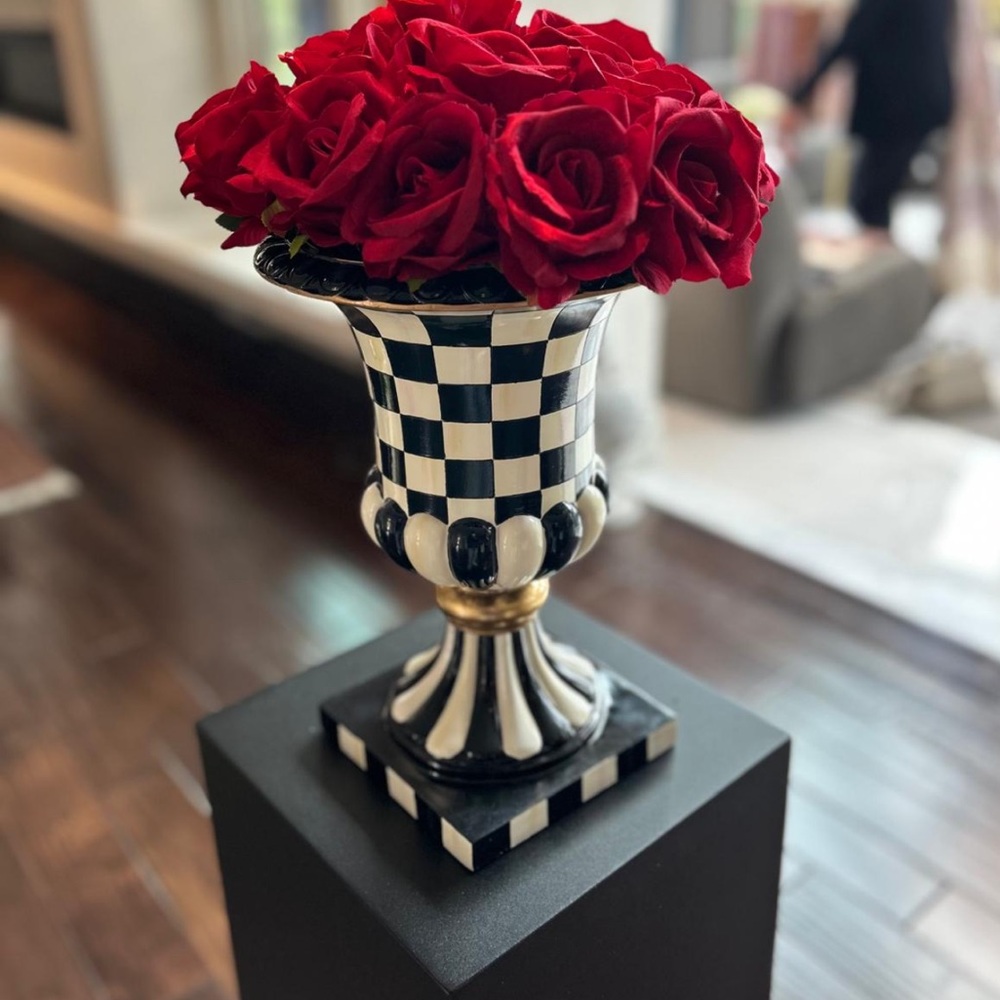 Mackenzie childs vase Custom silk flower floral arrangement